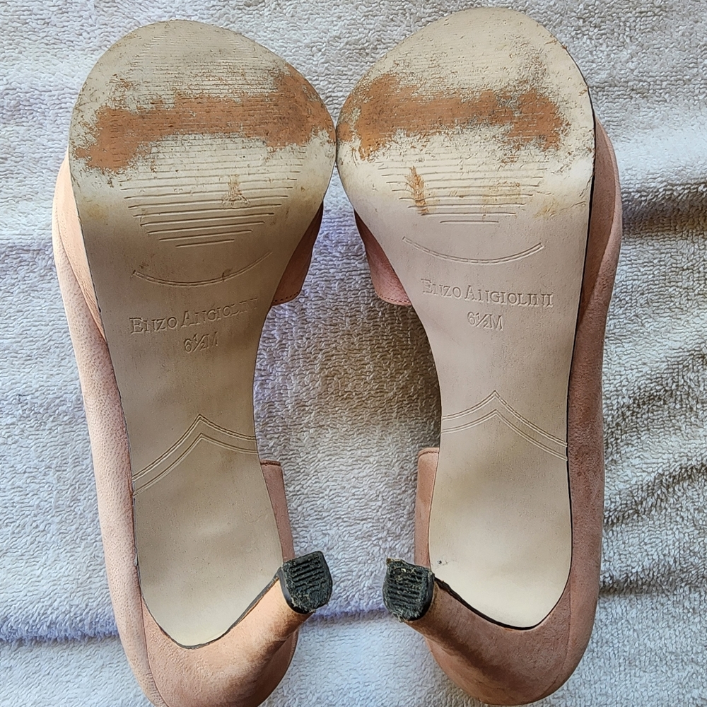 Enzo Angiolini Women's Slingback Light Pink Peep Toe Pumps, Size 6 1/2, Used - Picture 8 of 9